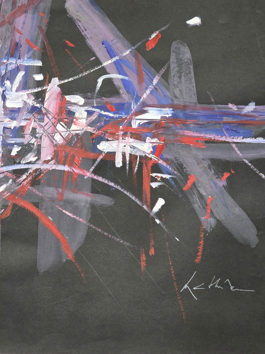 Georges Mathieu was a French abstract painter, art theorist, and member of the Académie des - MJ Auction Gallery - Painting