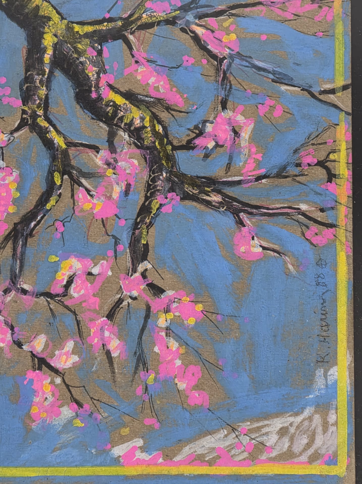 Watercolor Composition with Hourglass and Symbols (K. Haring) - MJ Auction Gallery - Painting