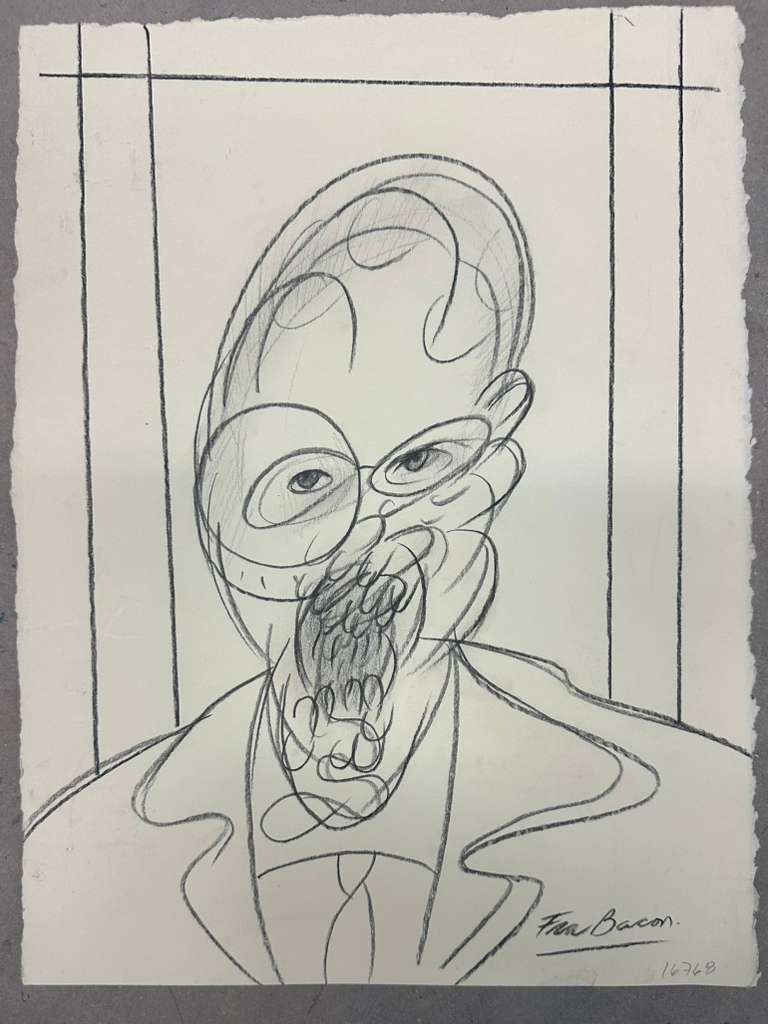 Abstract Portrait (Francis Bacon) - MJ Auction Gallery - Painting