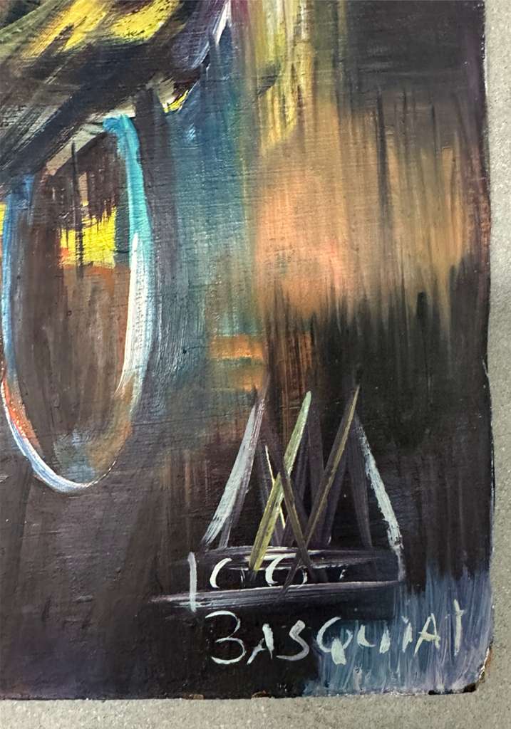 Acrylic Portrait on Cardboard (Jean - Michel Basquiat) - MJ Auction Gallery - Painting