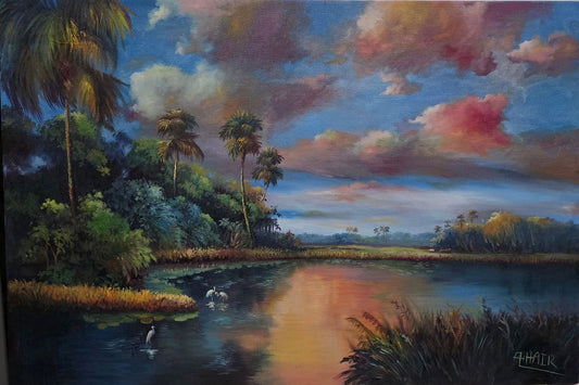 Alfred Hair (1941 - 1970) is an American landscape artist from Fort Pierce, Florida and one of the - MJ Auction Gallery - Painting