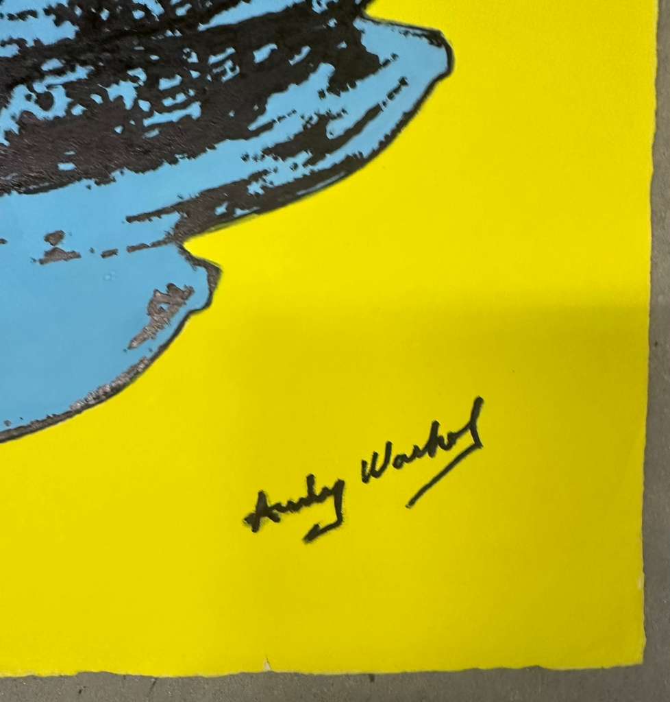 Blue Banana on Yellow Background (Andy Warhol) - MJ Auction Gallery - Painting