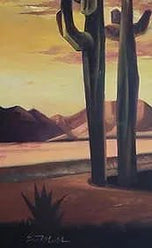 Ed Mell was an American painter from Phoenix, Arizona. He specialized in depictions of landscapes of