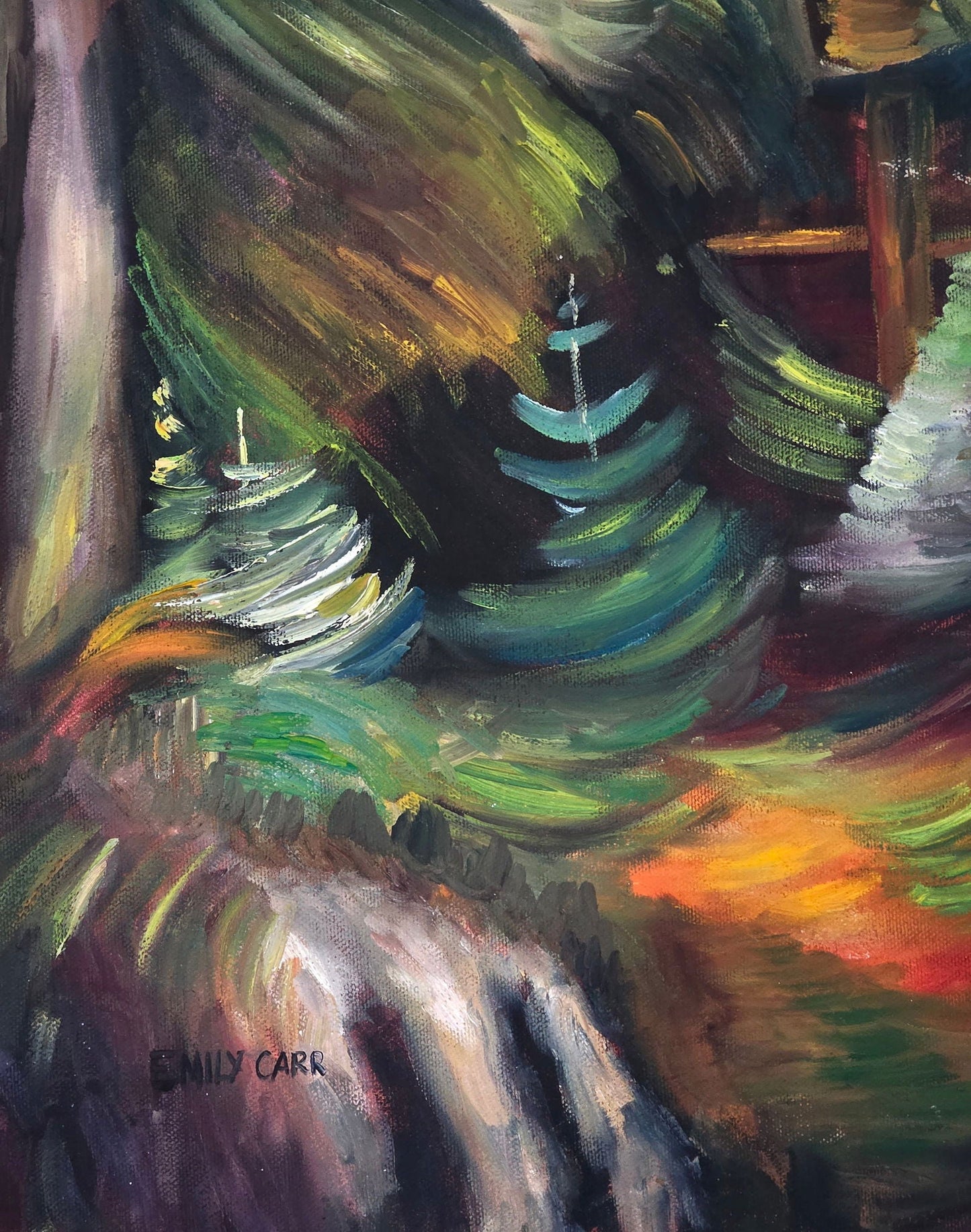 Emily Carr was a Canadian artist who was inspired by the monumental art and villages of the First - MJ Auction Gallery - Painting