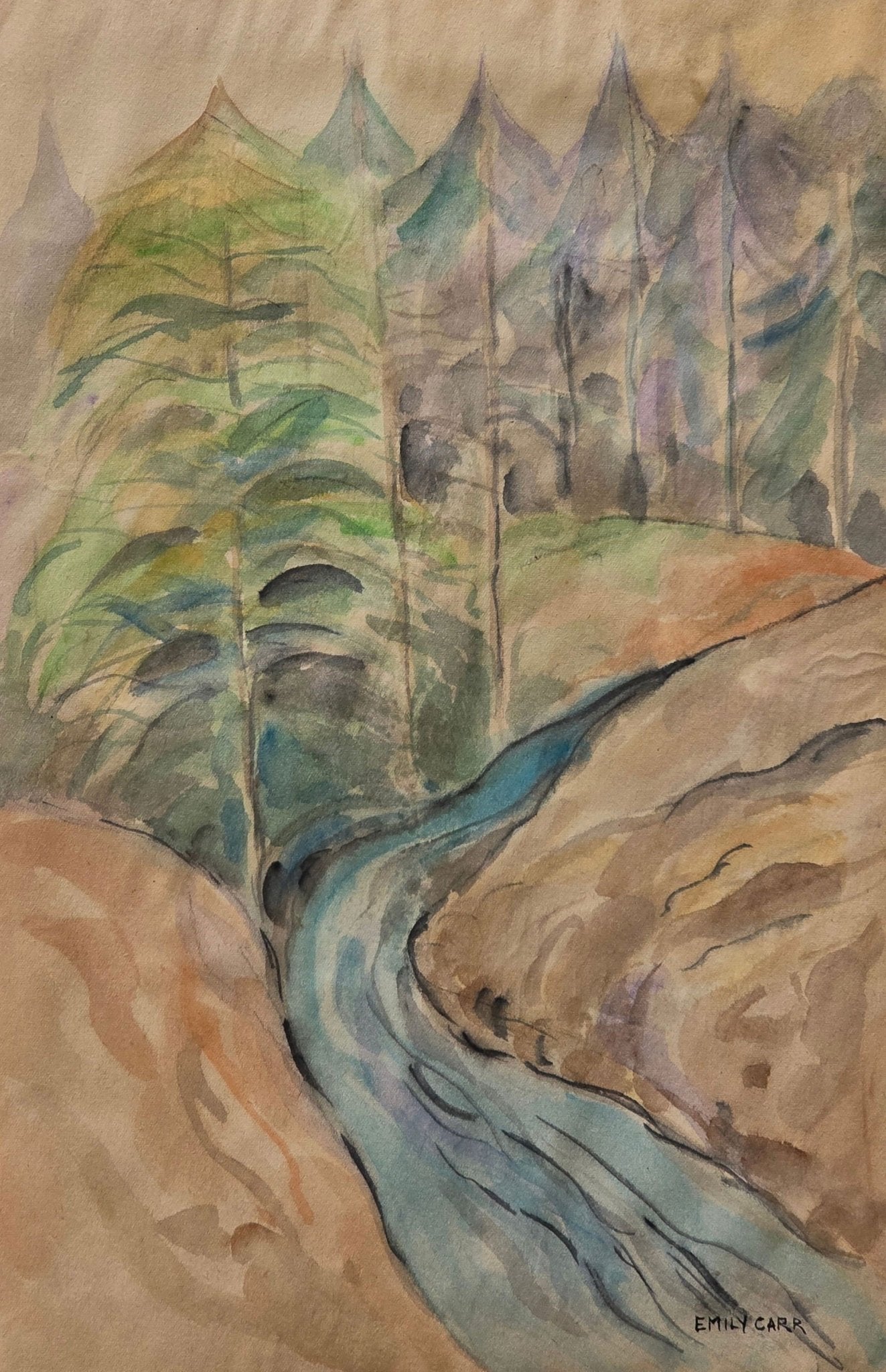 Emily Carr was a Canadian artist who was inspired by the monumental art and villages of the First Na - MJ Auction Gallery - Painting