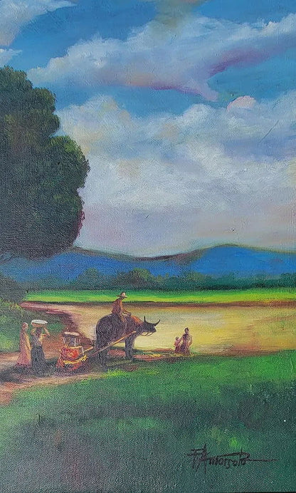 Fernando Amorsolo was an influential Filipino painter born in Paco, Manila in 1892 . His use of vivi - MJ Auction Gallery - Painting