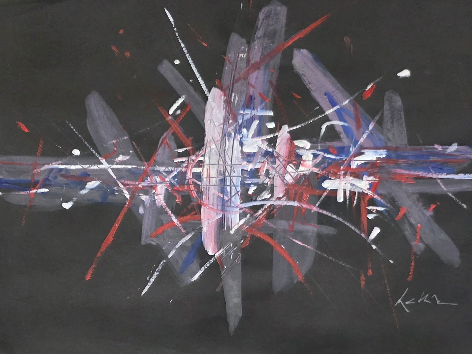 Georges Mathieu was a French abstract painter, art theorist, and member of the Académie des - MJ Auction Gallery - Painting