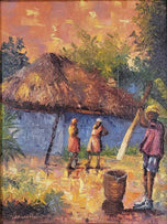 Haitian artist named Jesus Pouey,oil on canvas,size:16??h x 12??w,come with frame.