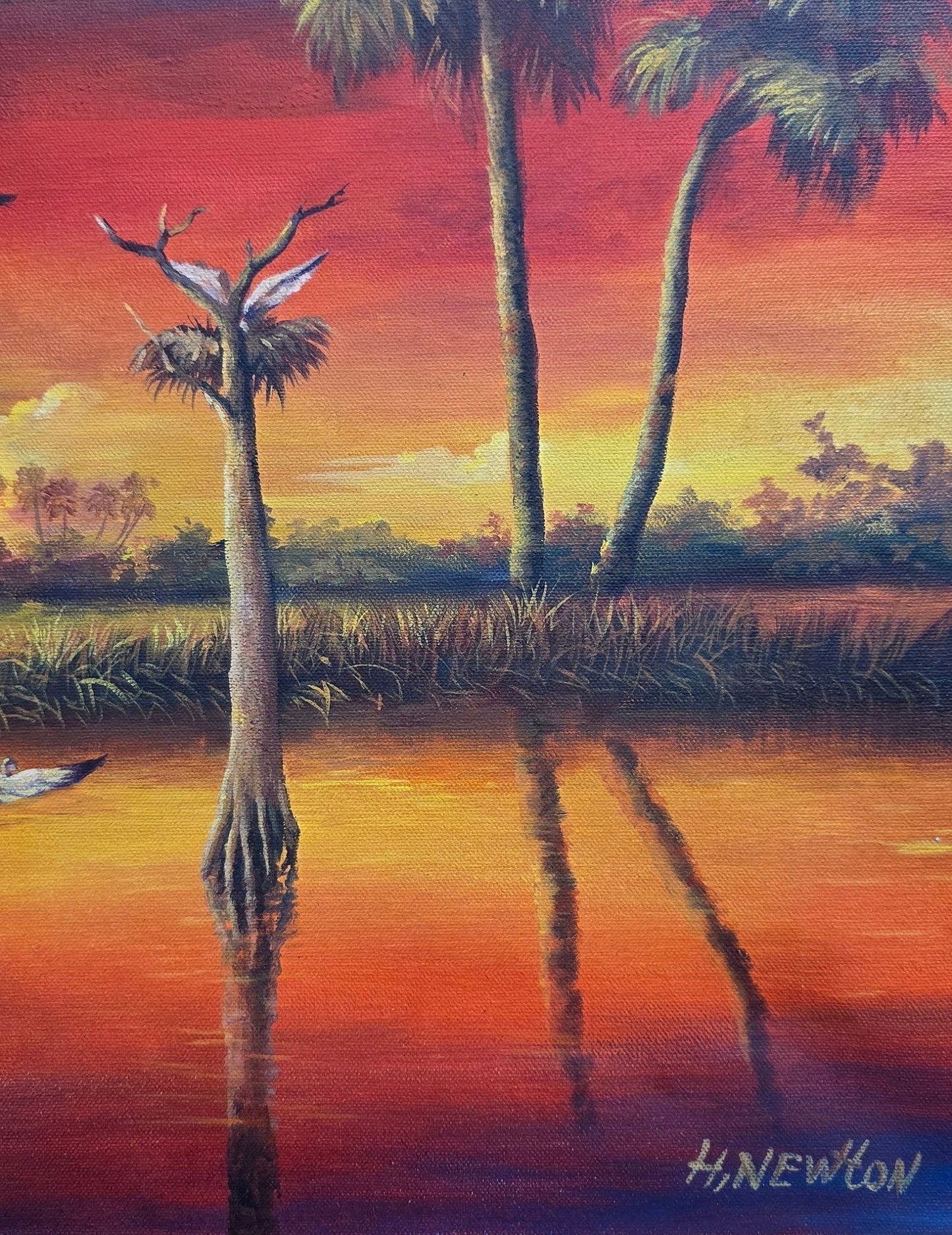 Harold Newton (1934 - 1994) is an American landscape artist from Gifford, Florida and one of the ori - MJ Auction Gallery - Painting