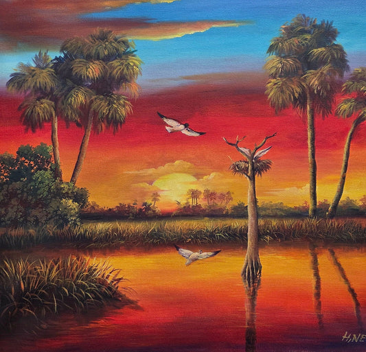 Harold Newton (1934 - 1994) is an American landscape artist from Gifford, Florida and one of the ori - MJ Auction Gallery - Painting