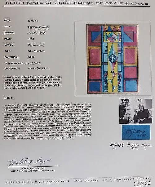 José María Mijares (born 1921 in Havana, Cuba - d. March, 2004) was a Cuban contemporary visual - MJ Auction Gallery - Painting