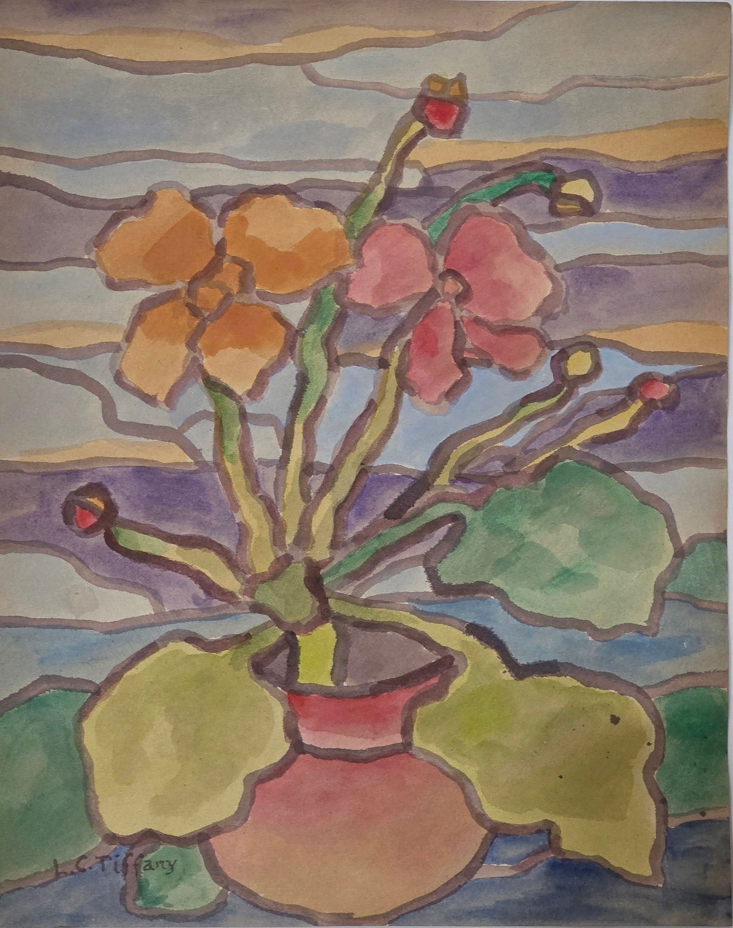 Louis Comfort Tiffany (February 18, 1848 – January 17, 1933) was an American artist and designer - MJ Auction Gallery - Painting