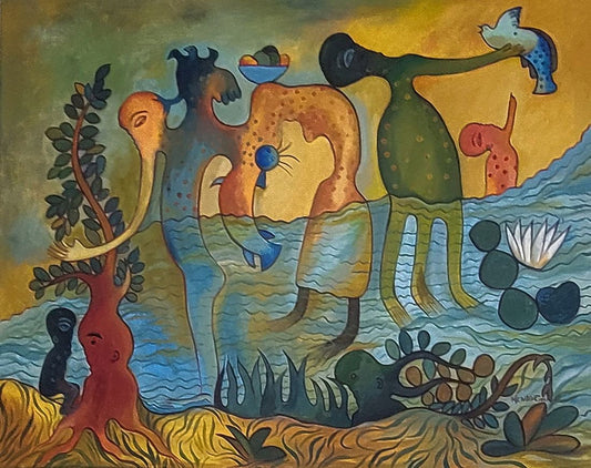 Manuel Mendive Hoyos is an Afro - Cuban artist. Mendive was born in Havana, Cuba, in 1944. His family - MJ Auction Gallery - Painting