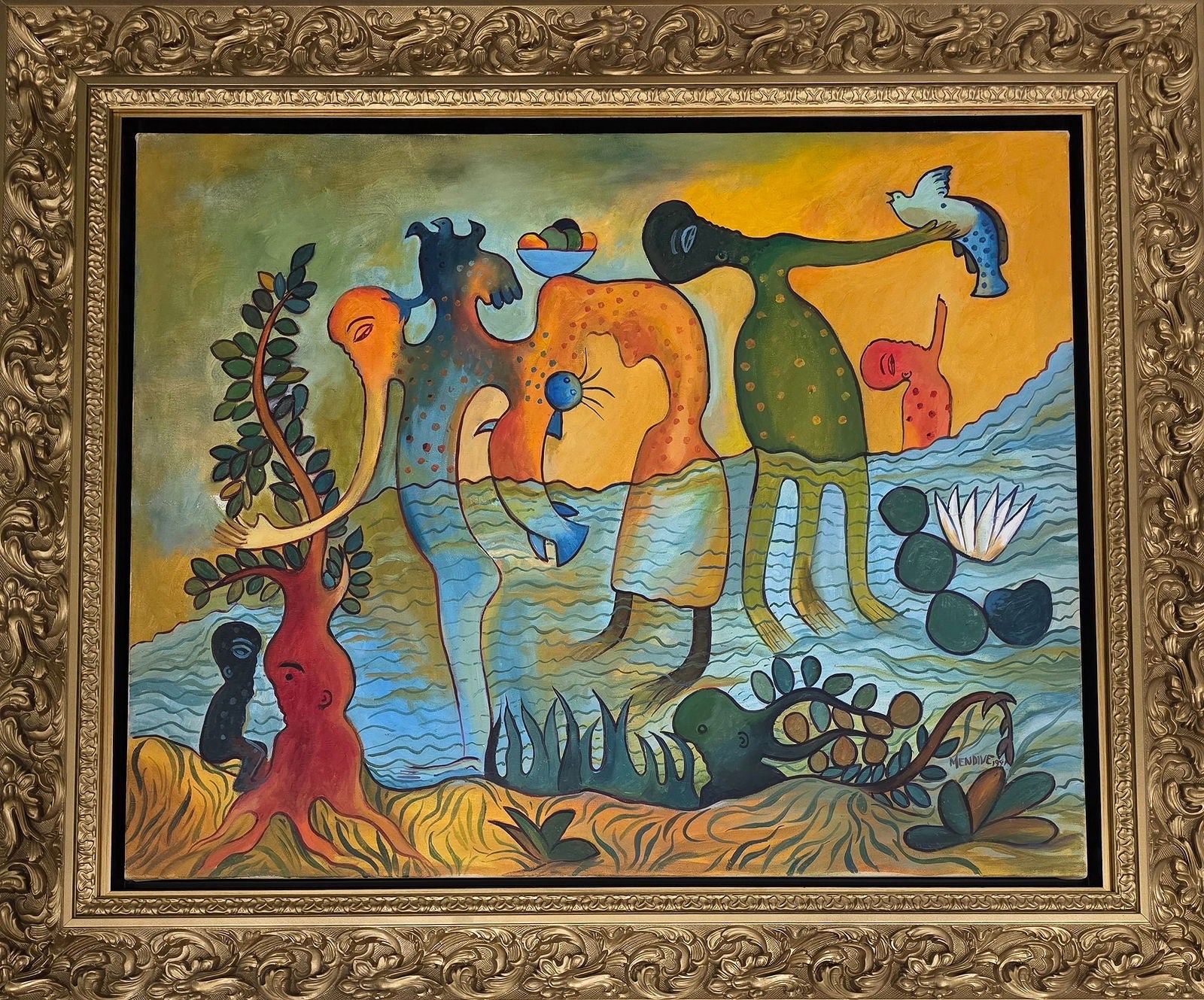 Manuel Mendive Hoyos is an Afro - Cuban artist. Mendive was born in Havana, Cuba, in 1944. His family - MJ Auction Gallery - Painting