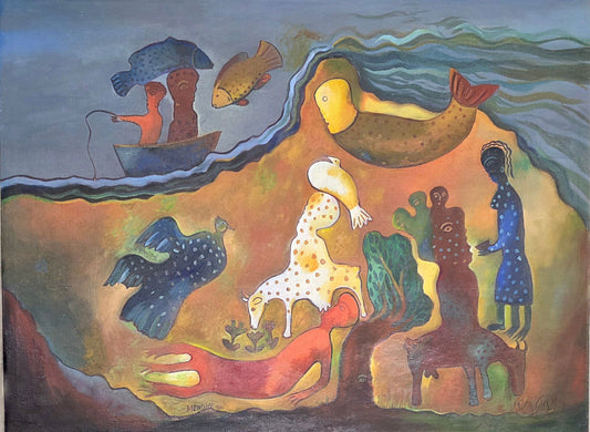 Manuel Mendive Hoyos is an Afro - Cuban artist. Mendive was born in Havana, Cuba, in 1944. His family - MJ Auction Gallery - Painting