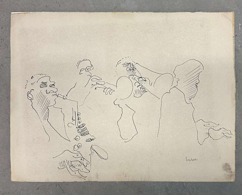 Musicians Sketch (James Ensor) - MJ Auction Gallery - Painting