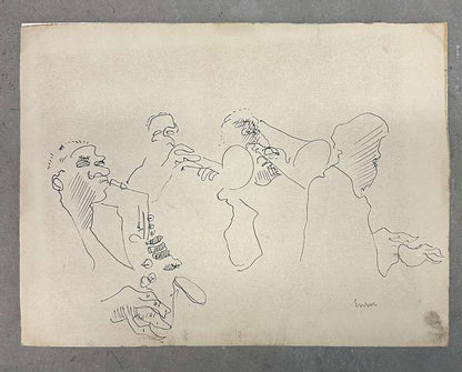 Musicians Sketch (James Ensor) - MJ Auction Gallery - Painting