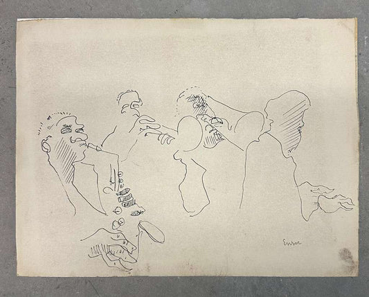 Musicians Sketch (James Ensor) - MJ Auction Gallery - Painting