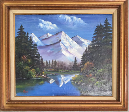 Oil on Canvas Landscape (Bob Ross) - MJ Auction Gallery - Painting