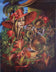 Oil on Canvas - Woman with Red Hat and Flowers (Armando Mejías)