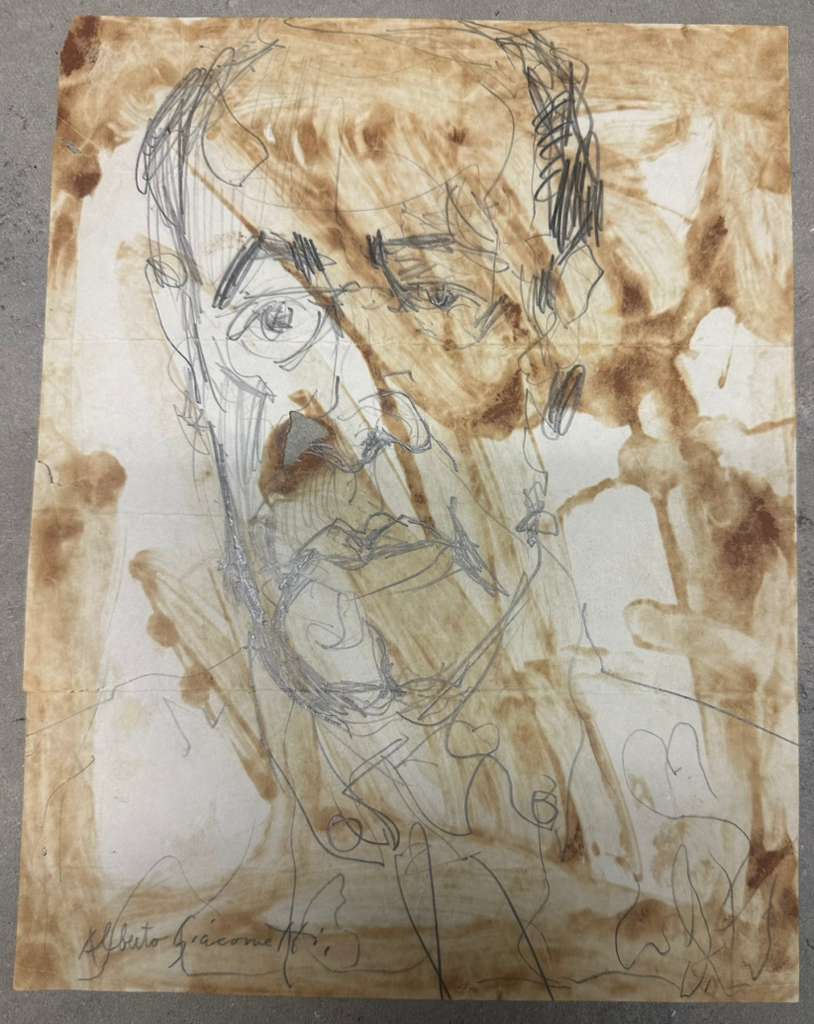 Portrait Sketch (Alberto Giacometti) - MJ Auction Gallery - Painting