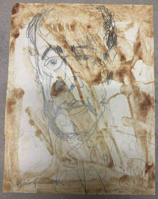 Portrait Sketch (Alberto Giacometti) - MJ Auction Gallery - Painting