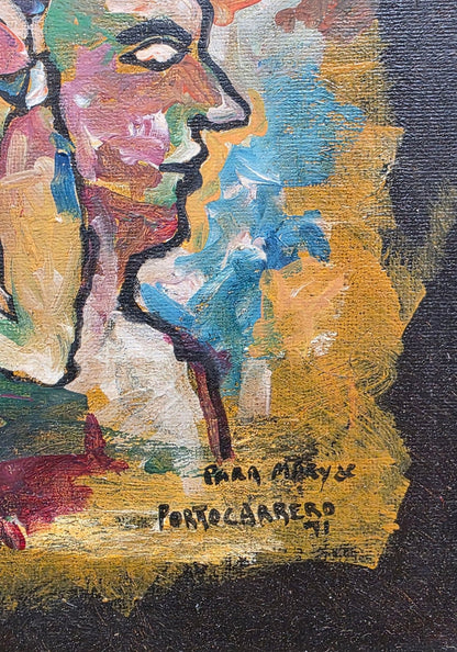 René Portocarrero (born Havana, 24 February 1912; died Havana, 7 April 1985) was a Cuban artist - MJ Auction Gallery - Painting