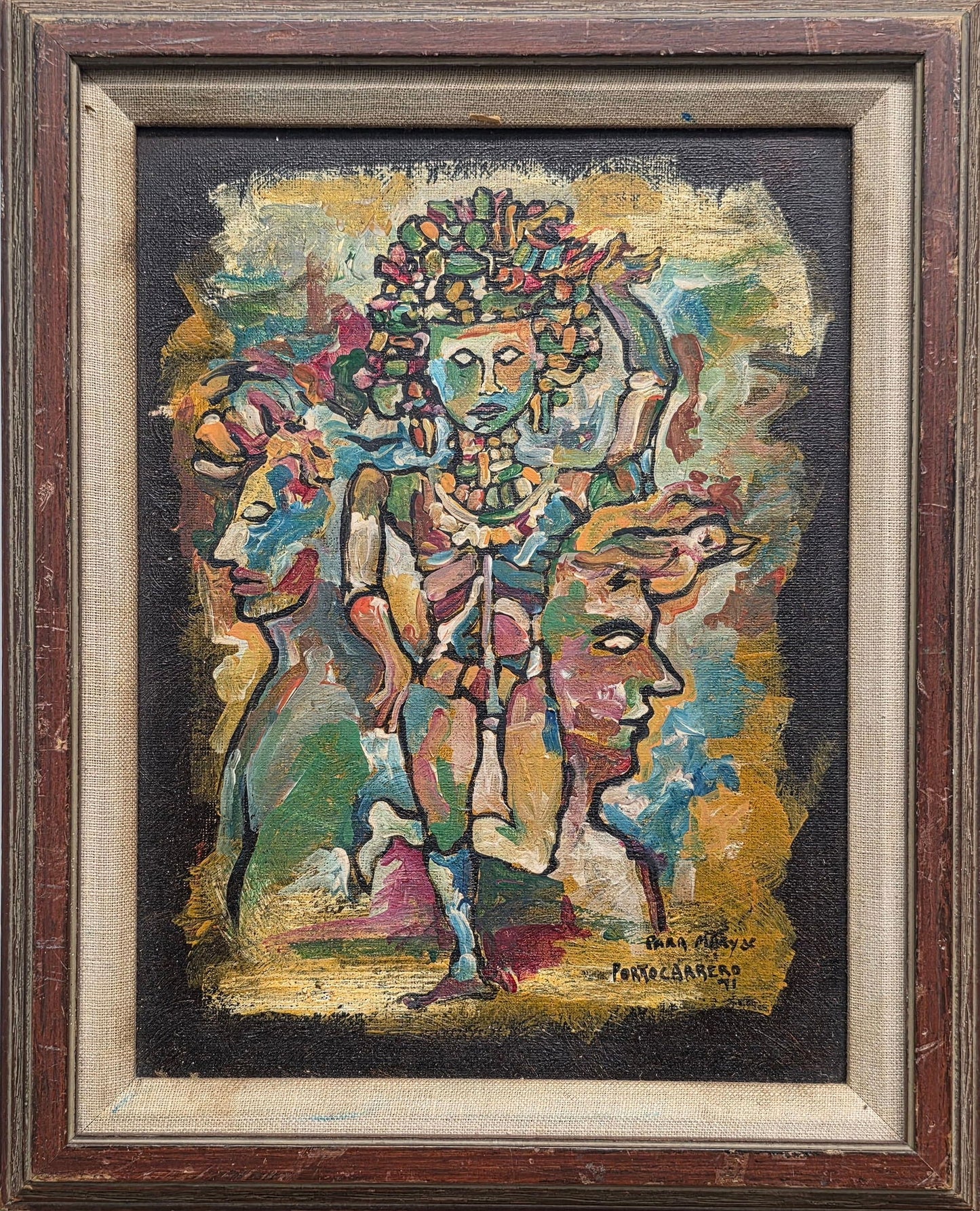 René Portocarrero (born Havana, 24 February 1912; died Havana, 7 April 1985) was a Cuban artist - MJ Auction Gallery - Painting