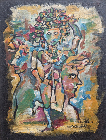 René Portocarrero (born Havana, 24 February 1912; died Havana, 7 April 1985) was a Cuban artist - MJ Auction Gallery - Painting