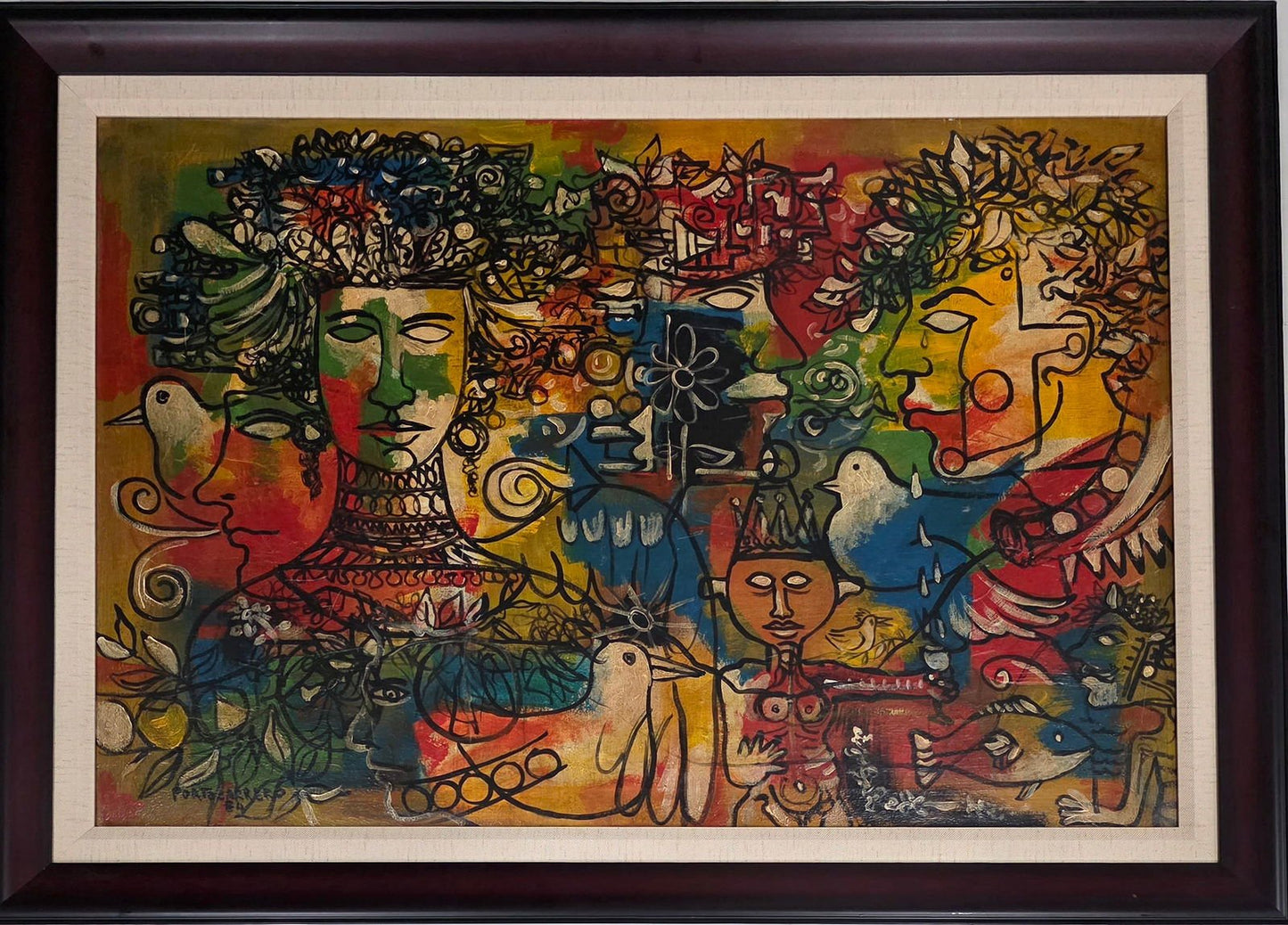 René Portocarrero was a Cuban visual artist known for paintings, murals, ceramics, and works on - MJ Auction Gallery - Painting