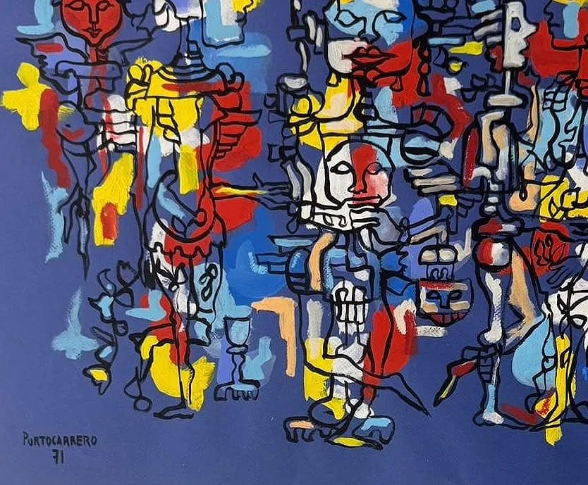 Rene Portocarrero,Born in the neighborhood of El Cerro, Havana, in 1912. He began painting from an - MJ Auction Gallery - Painting