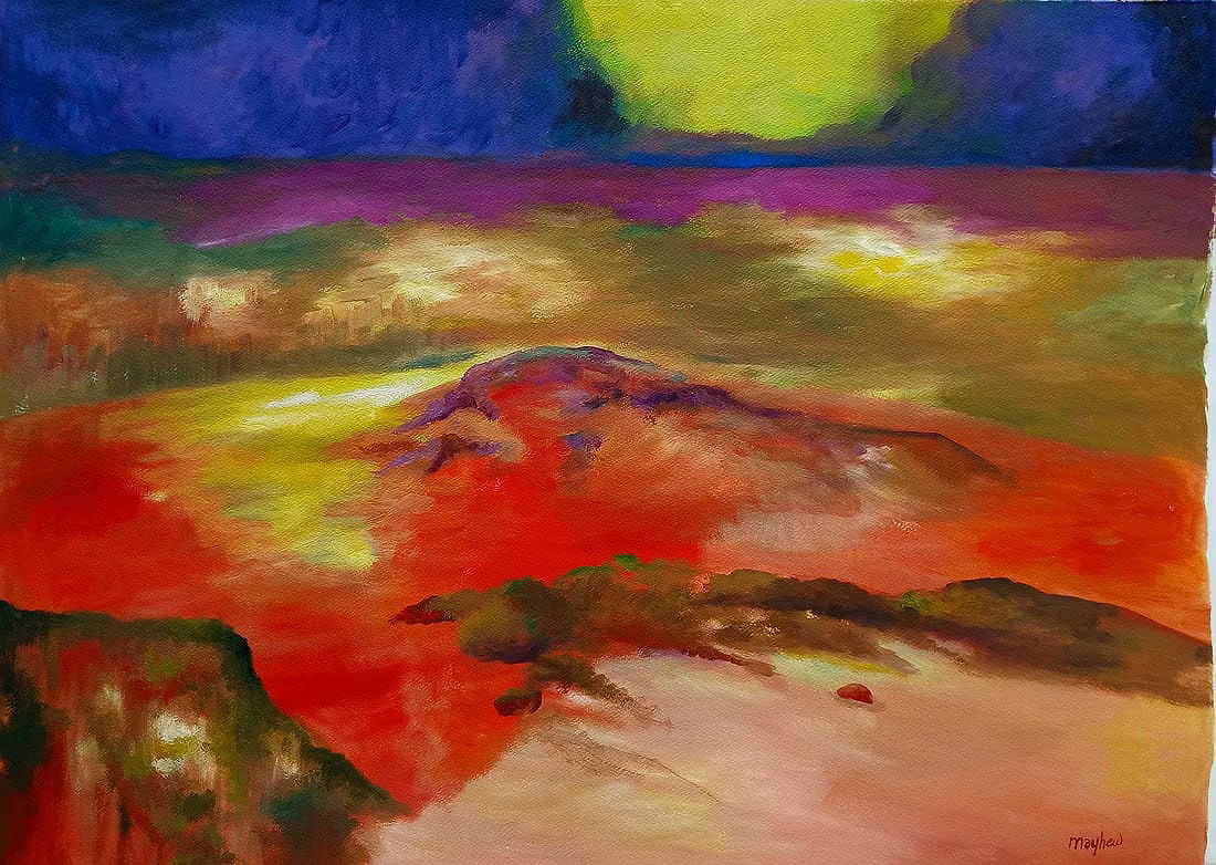 Richard Mayhew was an American landscape painter, illustrator, and arts educator, of Native and - MJ Auction Gallery - Painting
