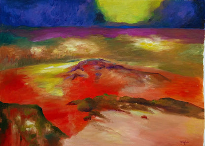 Richard Mayhew was an American landscape painter, illustrator, and arts educator, of Native and - MJ Auction Gallery - Painting