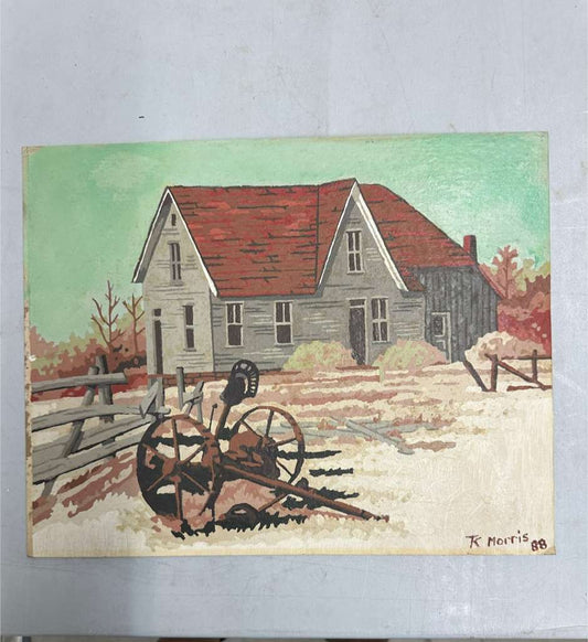 Rural Scene with Red Roof (TK Morris) - MJ Auction Gallery - Painting