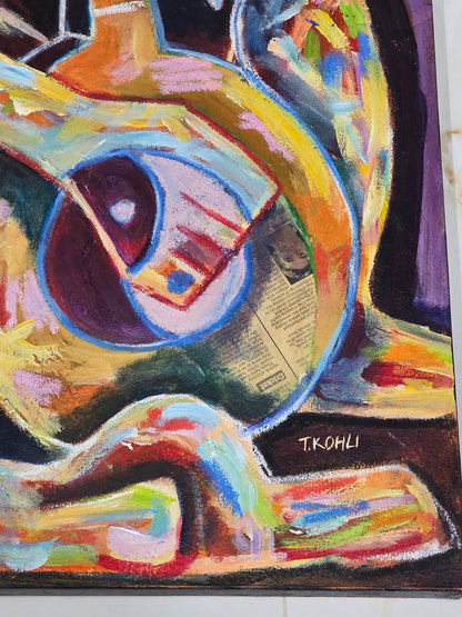 Thembinkosi Kohli ,South African Contemporary Modern Art incorporates inspiration from the subject - MJ Auction Gallery - Painting