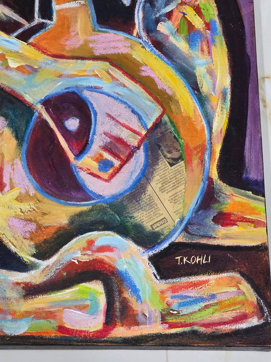 Thembinkosi Kohli ,South African Contemporary Modern Art incorporates inspiration from the subject - MJ Auction Gallery - Painting