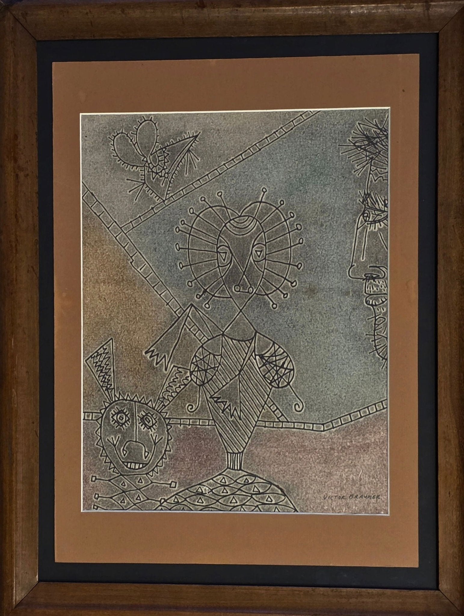 Victor Brauner ;He was born in Piatra Neam?, Romania,( 15 June 1903 – 12 March 1966) was a - MJ Auction Gallery - Painting