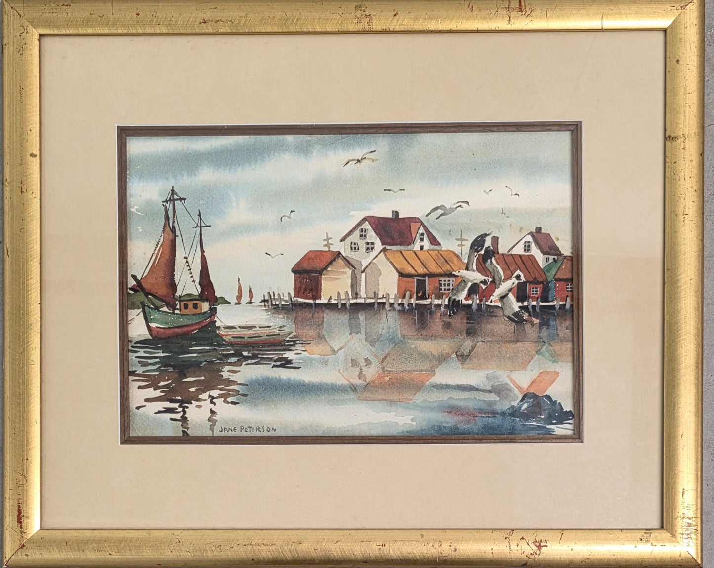Watercolor Coastal Scene (Jane Peterson) - MJ Auction Gallery - Painting