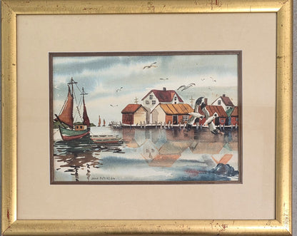 Watercolor Coastal Scene (Jane Peterson) - MJ Auction Gallery - Painting