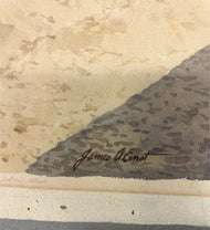 Watercolor Landscape with Horse and Birds (James A. Ernist)
