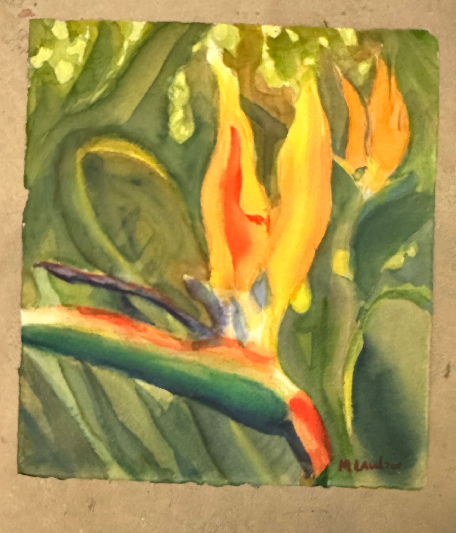 Watercolor of a Flower (Maggie Laubsei) - MJ Auction Gallery - Painting