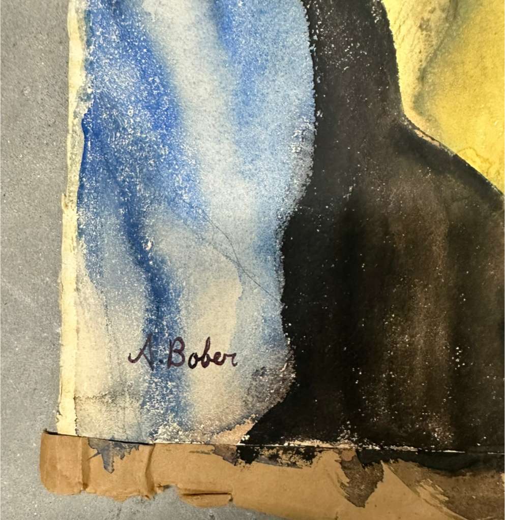 Watercolor Still Life with Blue Jug (A. Bober) - MJ Auction Gallery - Painting