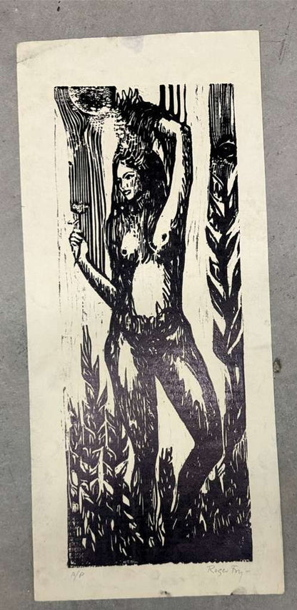 Woodcut of Stylized Female Figure (Roger Fry) - MJ Auction Gallery - Painting