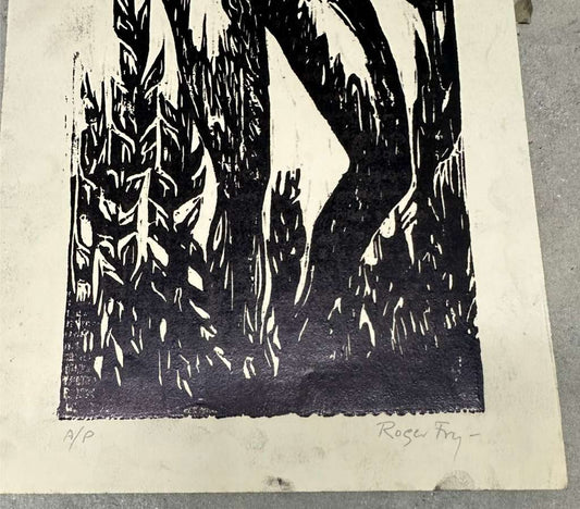 Woodcut of Stylized Female Figure (Roger Fry) - MJ Auction Gallery - Painting